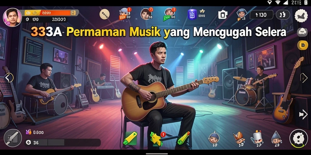 Tampilan gameplay menarik dari 333A yang penuh dengan irama musik.
