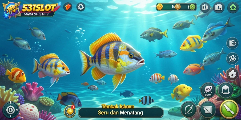 Tampilan gameplay 531SLOT yang terlihat seru saat berburu ikan.