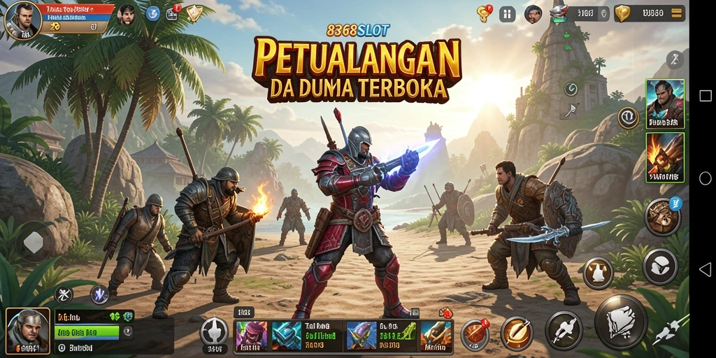 Screenshot 8368SLOT menampilkan pemain menjelajahi dunia yang subur dan indah.