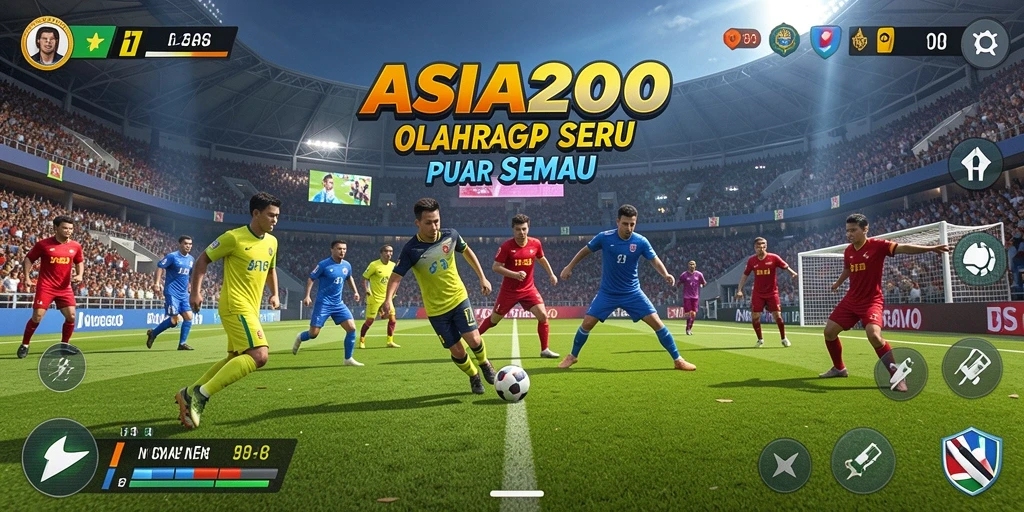 Tampilan utama gameplay <strong>ASIA200</strong> yang penuh aksi olahraga.
