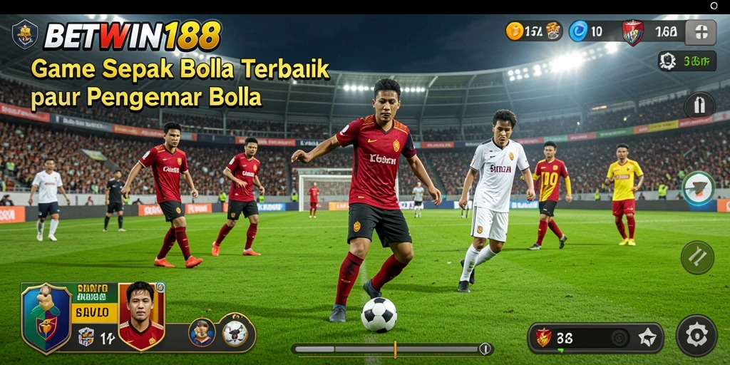 Tampilan gameplay menarik dalam BETWIN188 yang menggambarkan aksi sepak bola.