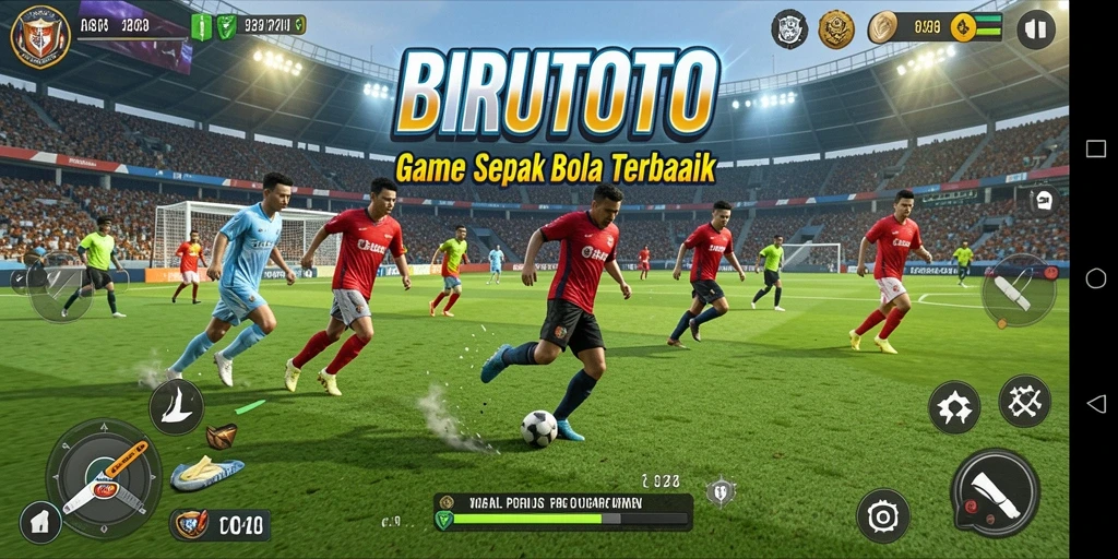 Tampilan permainan BIRUTOTO dengan aksi sepak bola yang mengesankan.