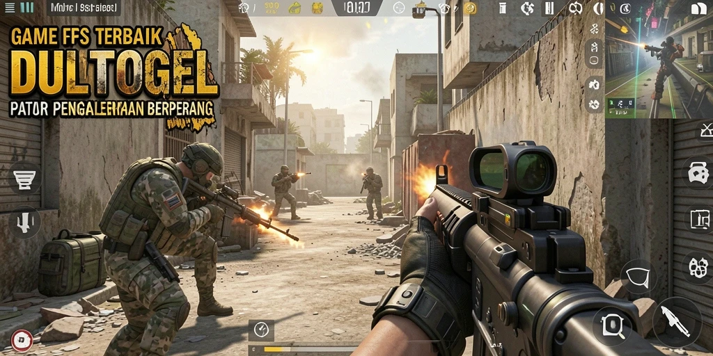 Tampilan gameplay DULTOGEL dengan aksi tembak-menembak yang intens.