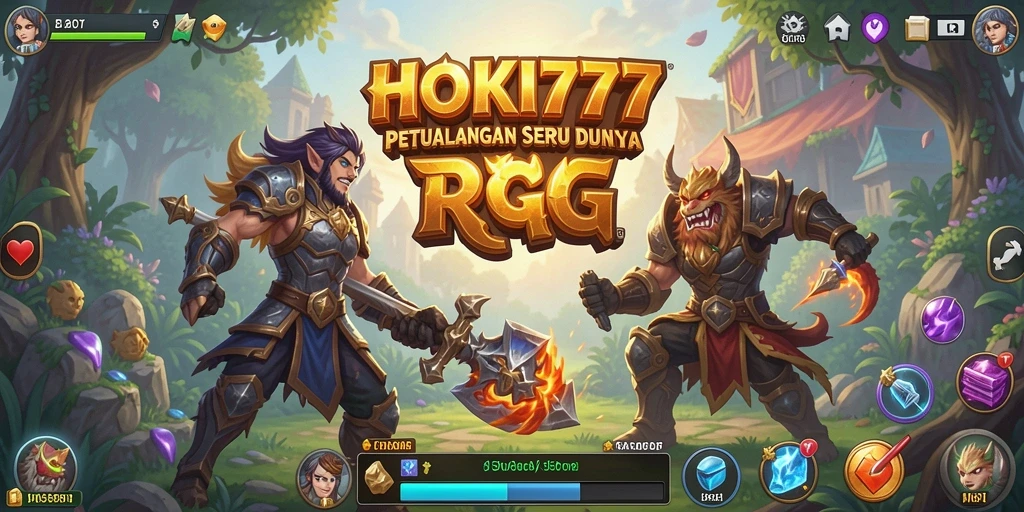 Tampilan gameplay seru HOKI777 dalam pertempuran RPG.