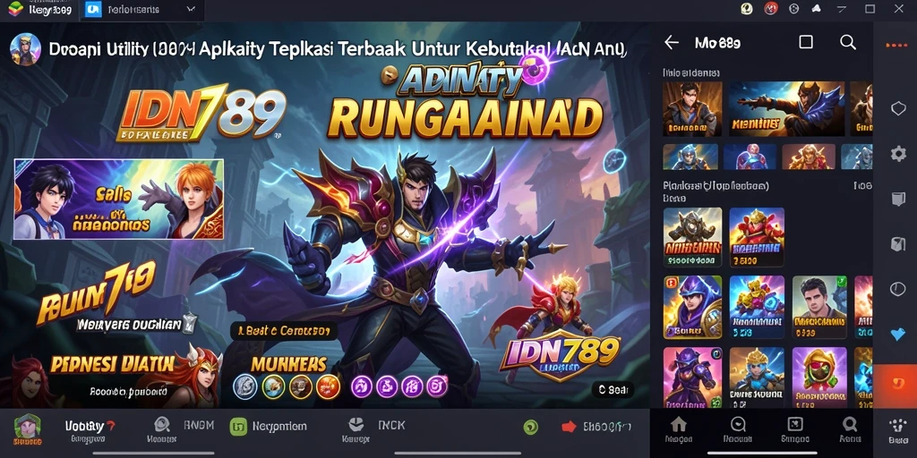 Tampilan interaktif dari aplikasi Utility IDN789 yang memudahkan navigasi.
