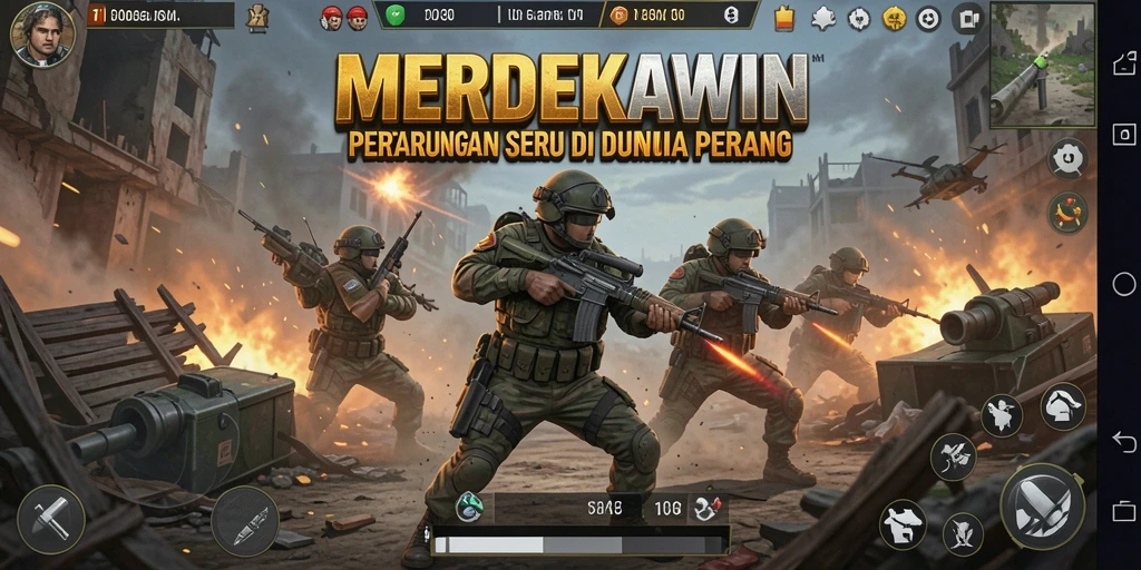 Tangkapan layar gameplay MERDEKAWIN menampilkan aksi pertarungan yang intens.
