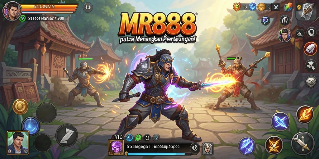 Tangkapan layar MR888 memperlihatkan gameplay strategi yang intens.