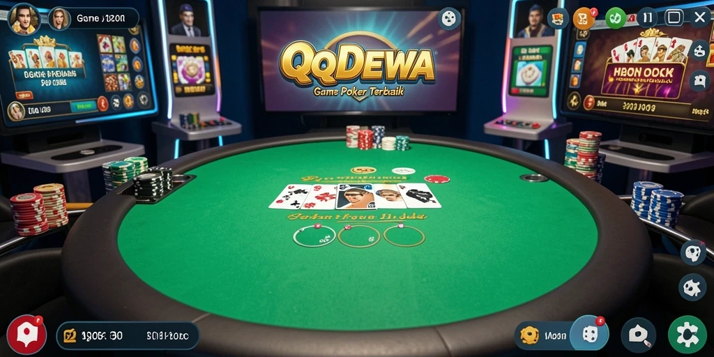 Tampilan gameplay menarik dalam aplikasi Poker QQDEWA.