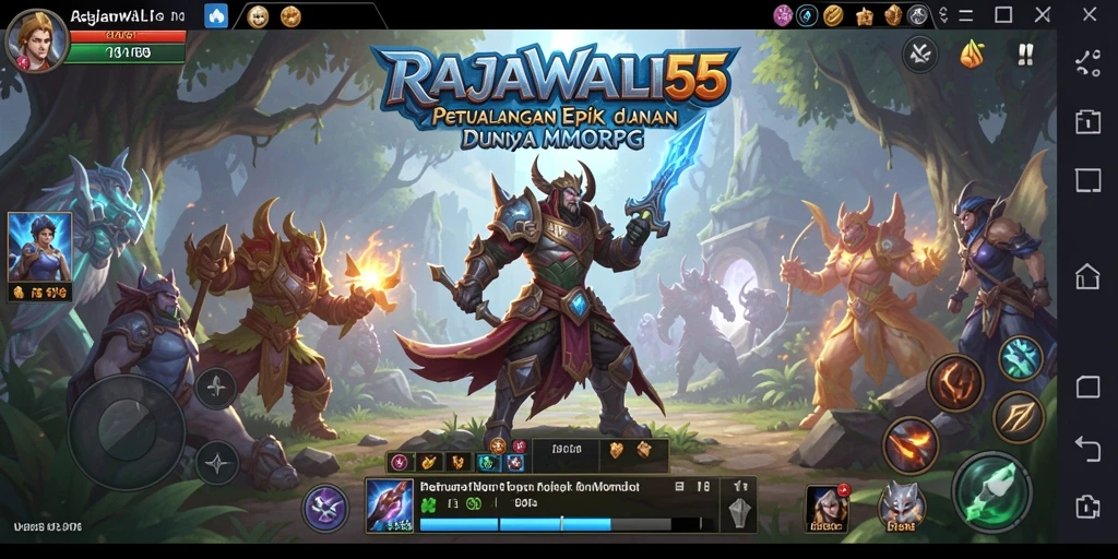 Screenshot utama RAJAWALI55 menunjukkan aksi seru dalam pertarungan MMORPG.