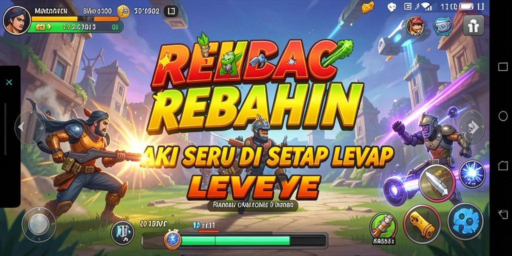 Tangkapan layar menunjukkan aksi seru dalam permainan REBAHIN.