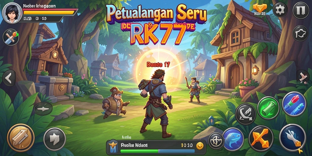 Tampilan gameplay RK77 menampilkan pembangunan kerajaan yang mengasyikkan.