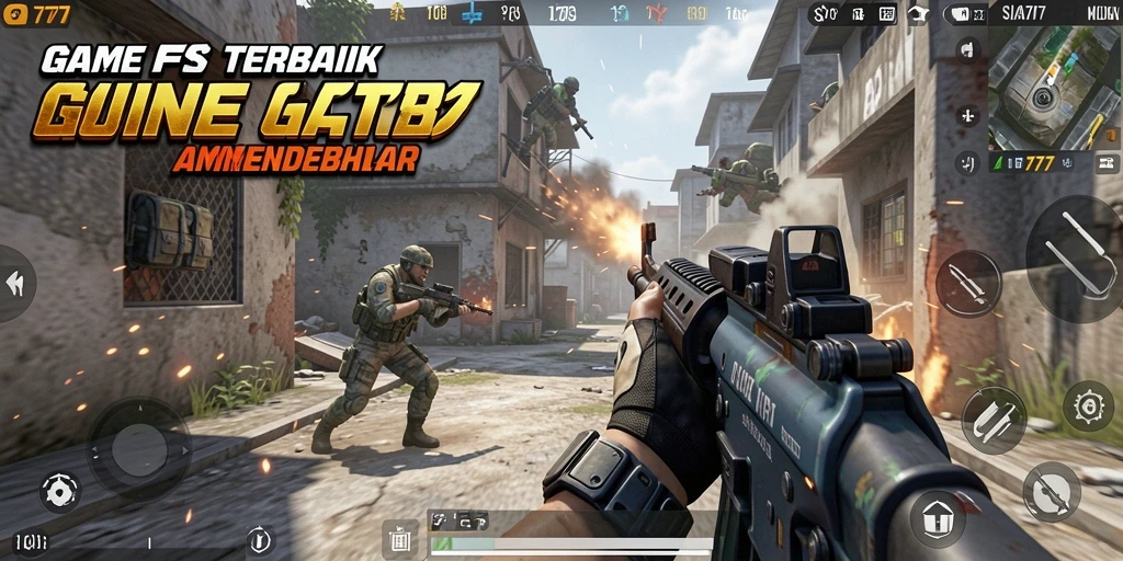 Tangkapan layar menunjukkan aksi intens dari gameplay SIA777 dalam mode FPS.