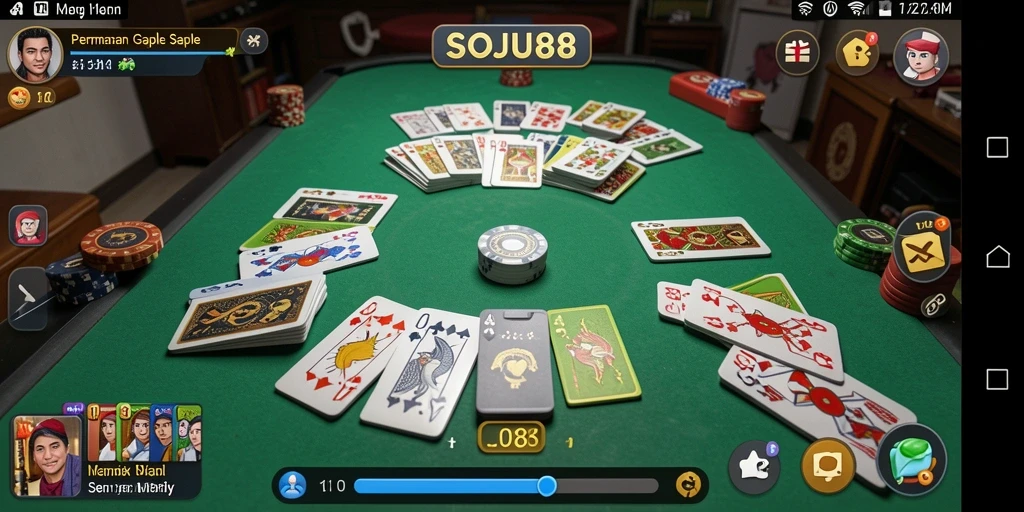 Tampilan gameplay seru dalam permainan Gaple SOJU88.
