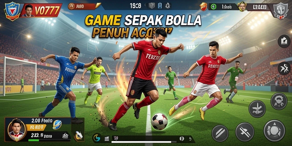 Tangkapan layar VO777 menampilkan pertandingan sepak bola yang seru dan penuh aksi.