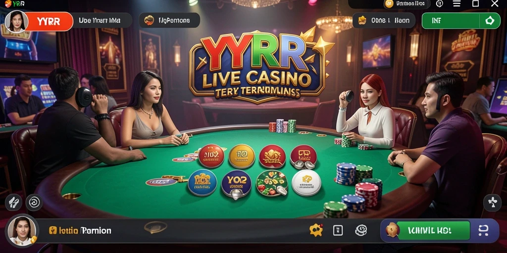 Tampilan gameplay Live Casino yang mendebarkan dan interaktif di YYRR.